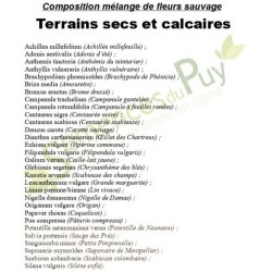 Composition 100% graines de fleurs sauvages du mélange Terrains secs et calcaires - Semences du Puy