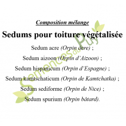 Composition 100% graines du mélange de Sedums pour toiture végétalisée - Semences du Puy